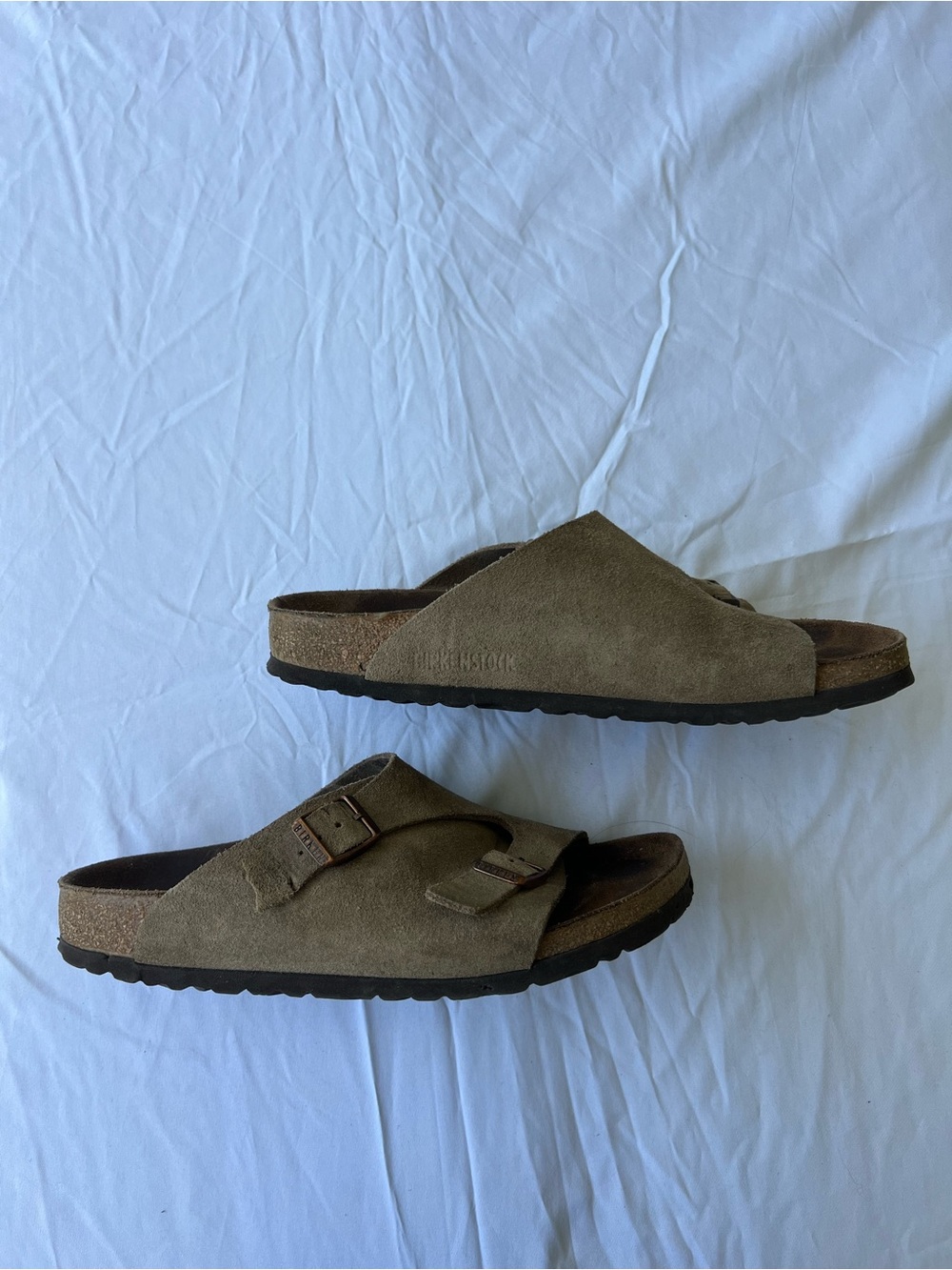 Birkenstock Women Zurich Suede Double-Buckle Slide Sandals Shoes Sz 39/8 Narrow - Picture 12 of 12